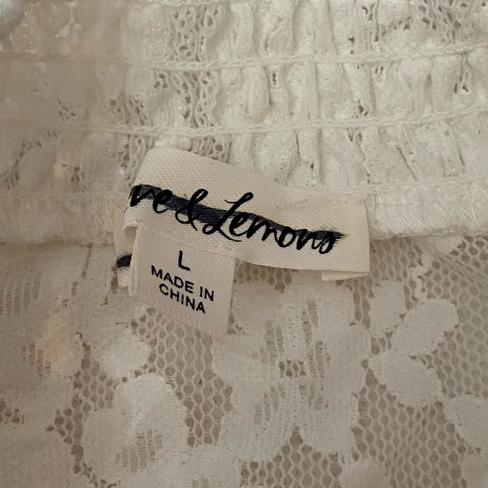 New! For Love And Lemons Violetta Ivory Lace Top Large 1245 - Picture 5 of 7